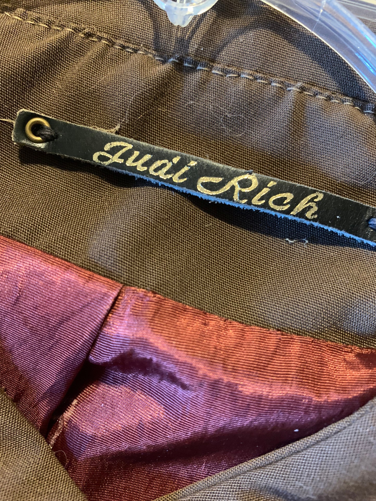 Chic High Collar Cocoa and Tan Poplin Spring or Fall Coat circa 1960s