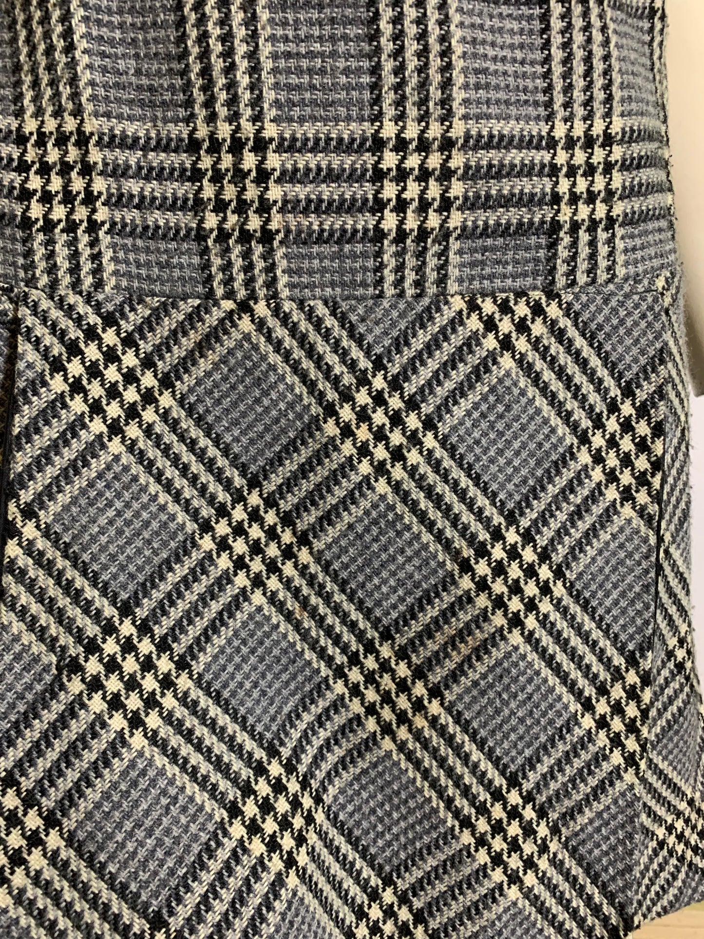 Brown and Black Plaid Wool Sleeveless Scooter Dress circa 1960s