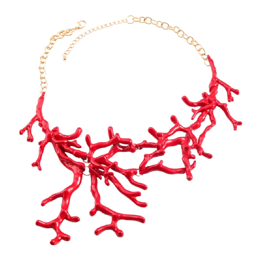 Reefer- the Red Coral Look Acrylic Necklace