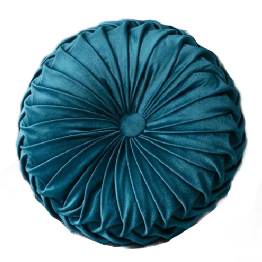 Polly- the Pleated Round Velvet Cushion Collection 5 Colors