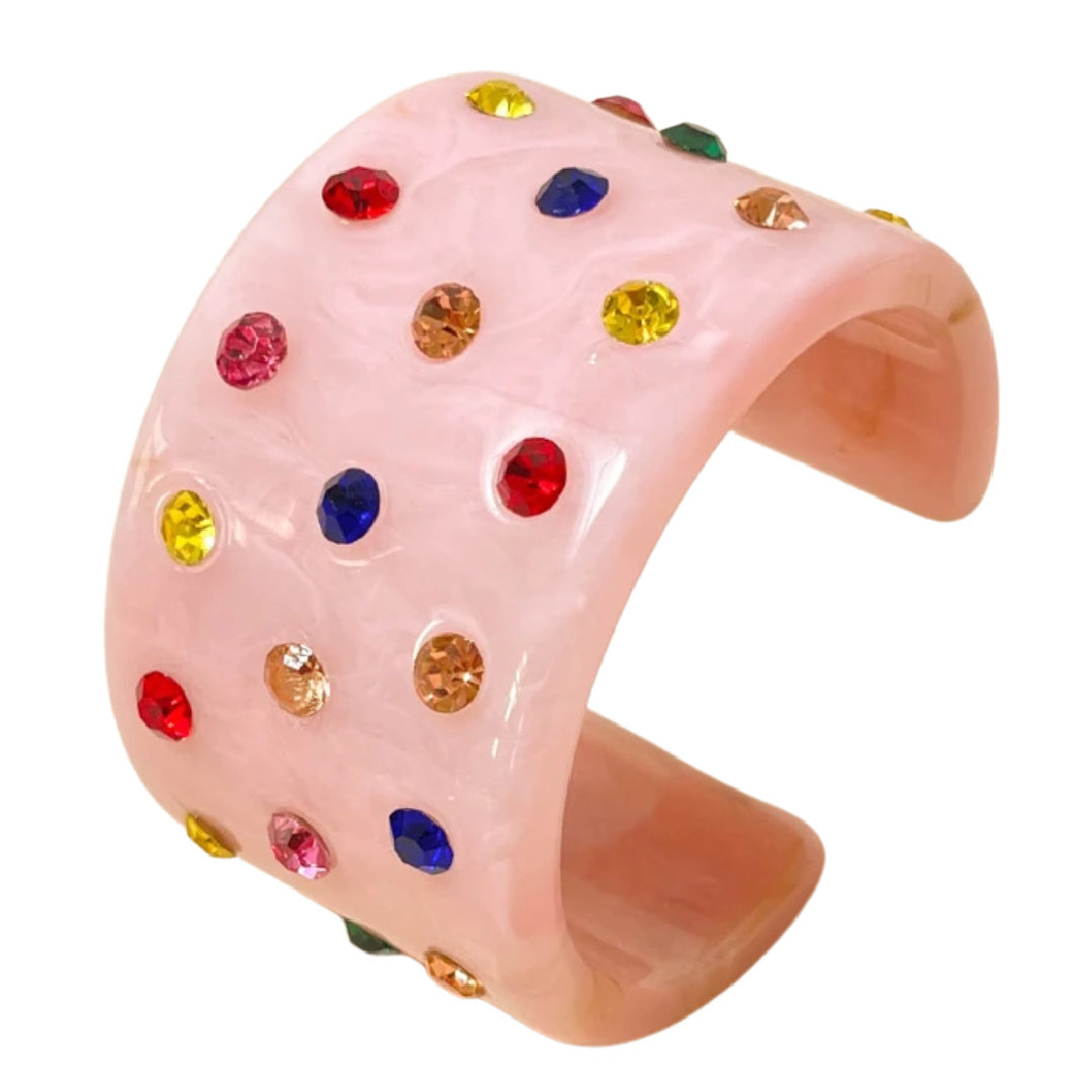 Darlene- the Multicolored Rhinestone Studded 1950s Style Cuff Bracelet ...