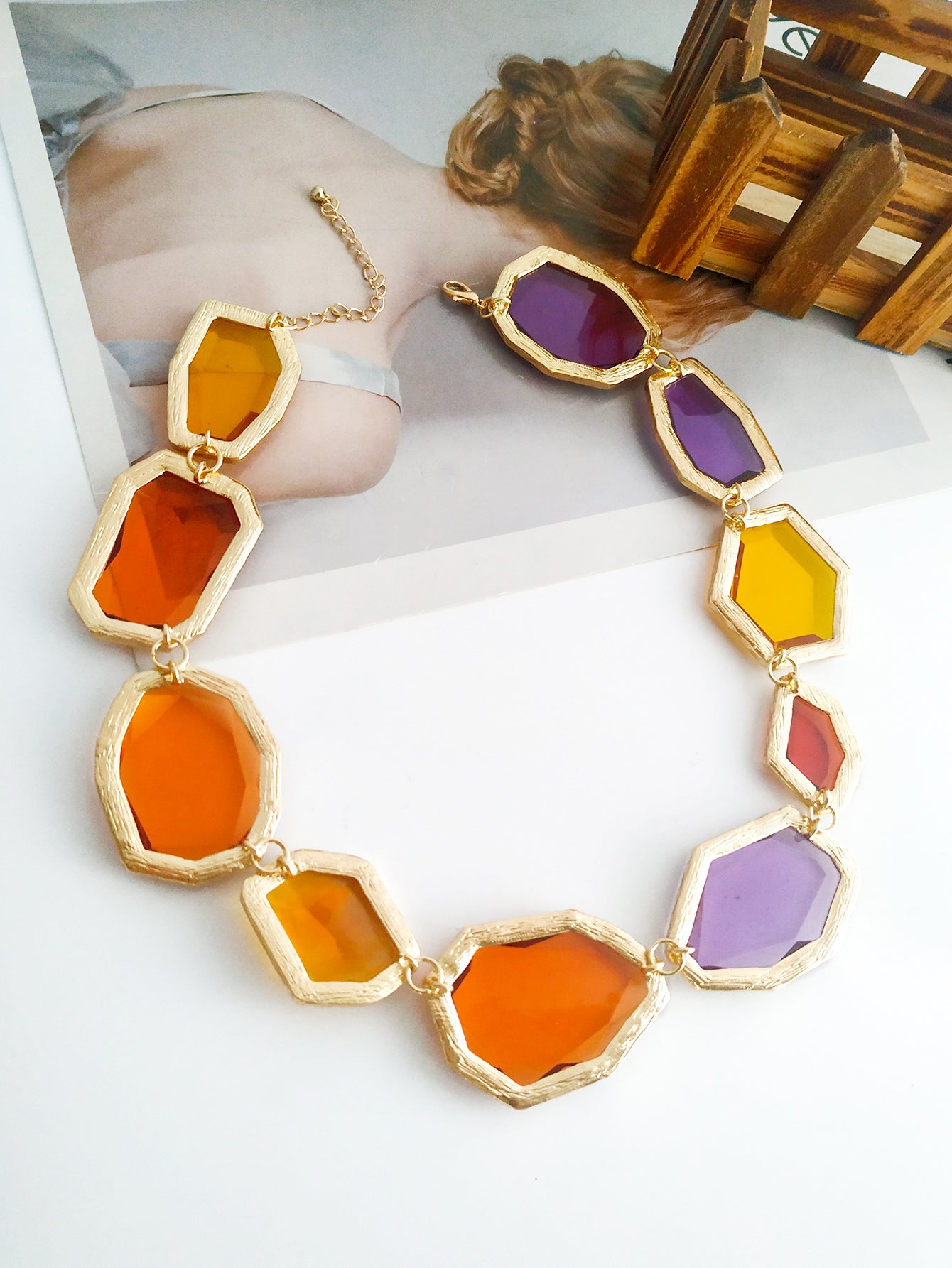 Wilma- the Chunky Glass Look Statement Necklace 2 Color Ways