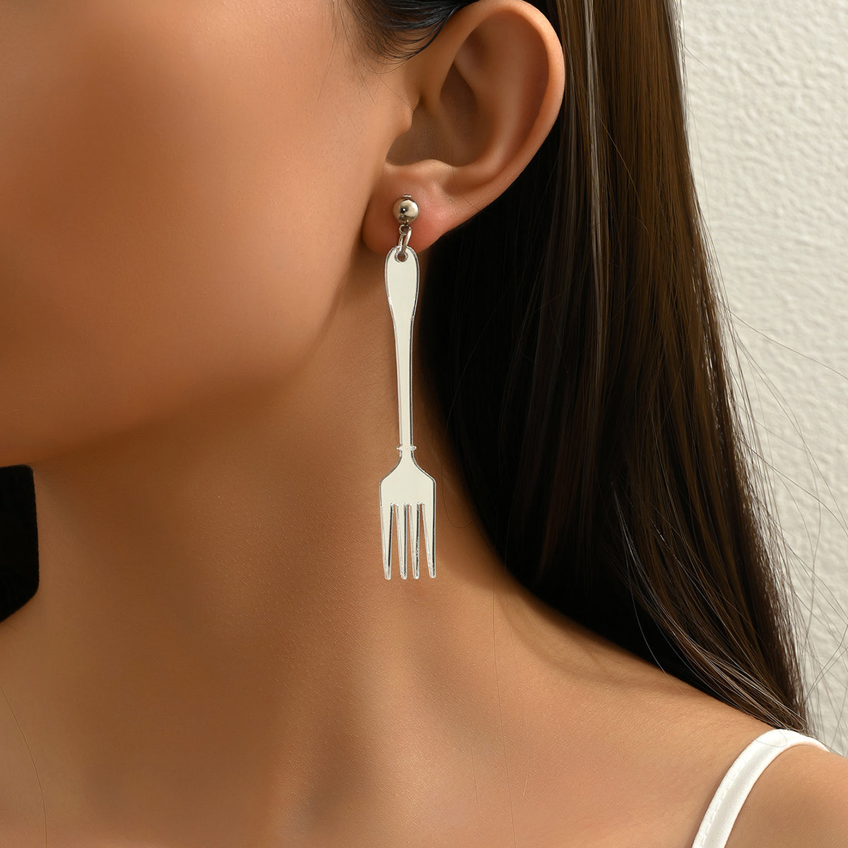 Fork You- the Mirrored Acrylic Dangle Knife and Fork Earrings Set