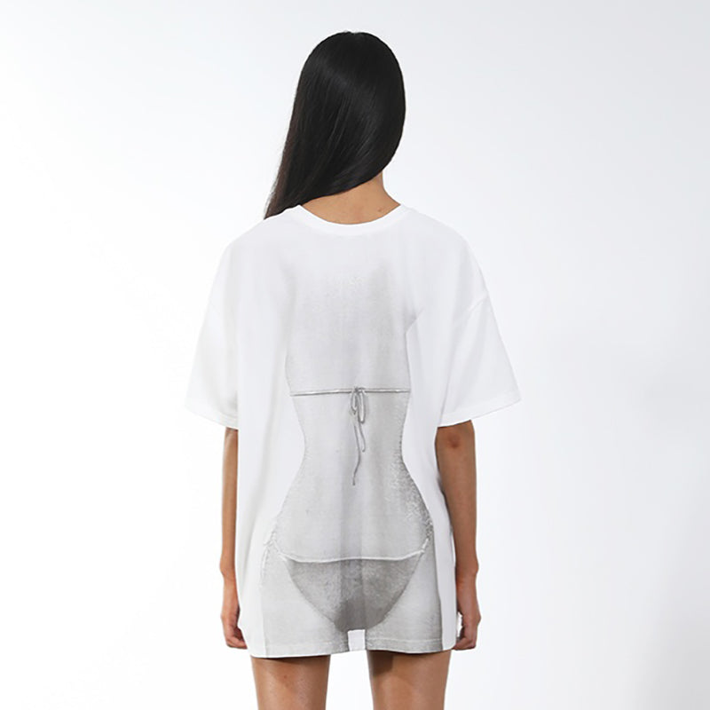 Intimate- the Lingerie or Bikini Trompe l'oeil White Tee Shirt 2 Styles
