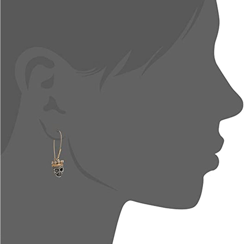 Death- the King Skull Rhinestone Drop Earrings