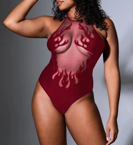 Smoulder- the Flame Illusion Sheer Body Suit 3 Colors