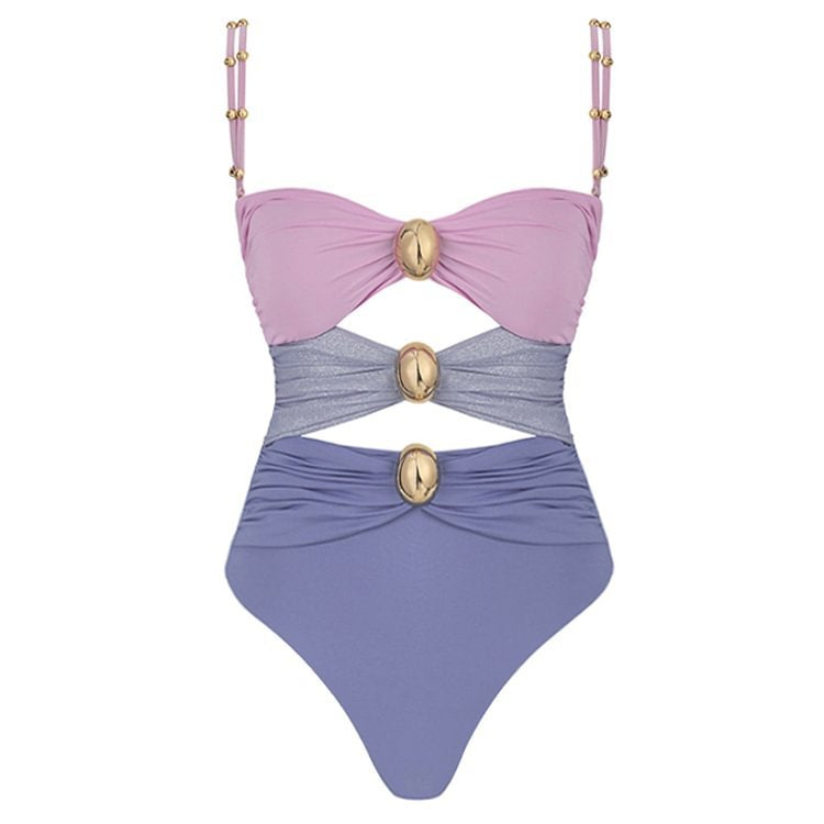 Necco- the Necco Wafer Colored Bandeau Swimsuit 3 Color Ways