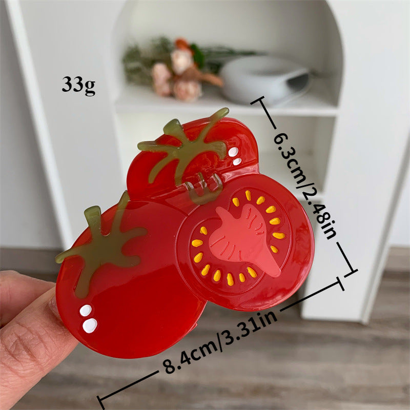 Tomahto- the Acrylic Tomato Hair Clips 2 Styles