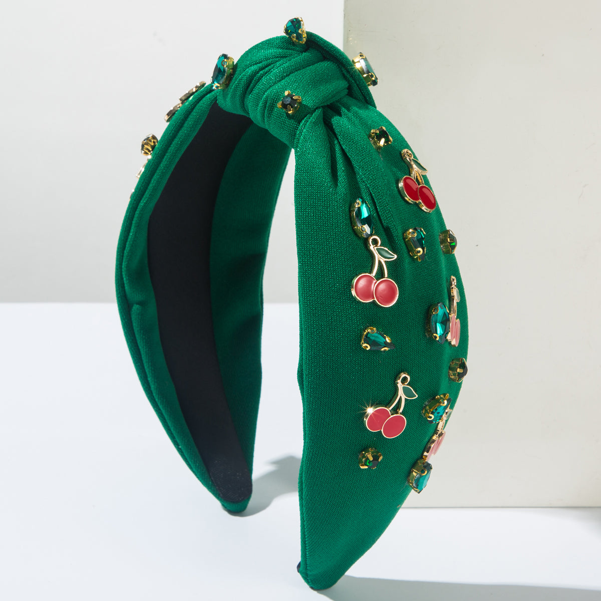 Cherry Valance- the Cherry Charms and Rhinestones Fabric Headband 2