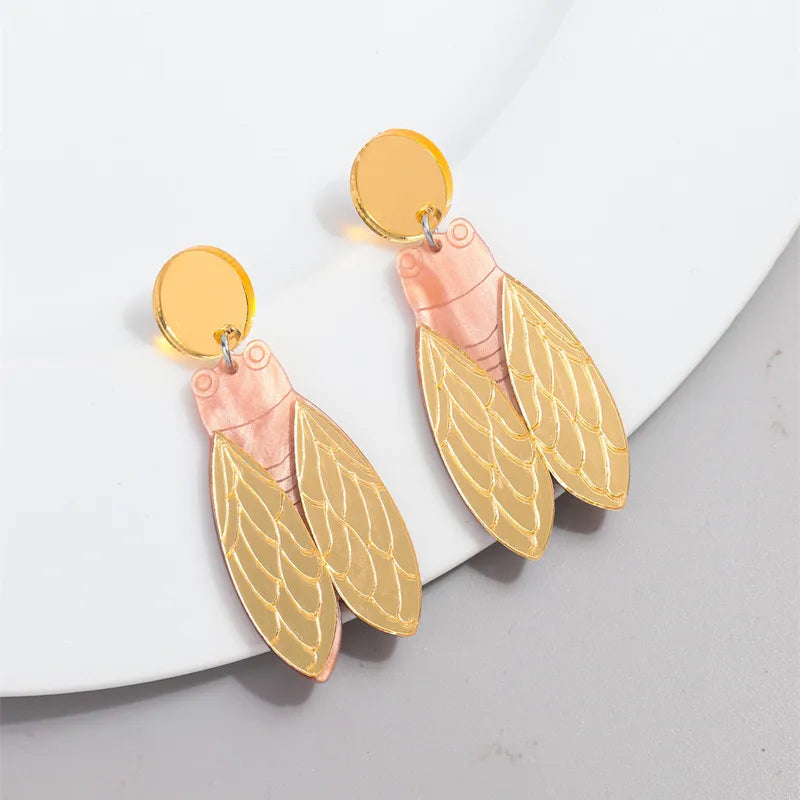 Brood X- the Cicada Carved Acrylic Earrings 2 Color Ways Pink or Green