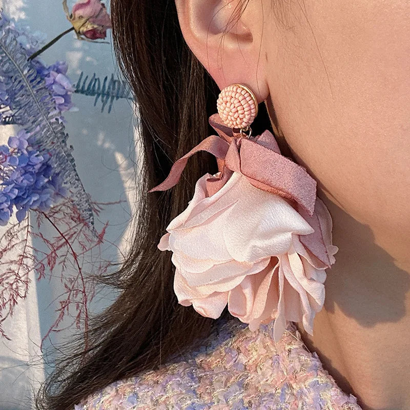 Silken- the Fairy Flower Dangle Flower Earrings 5 Colors