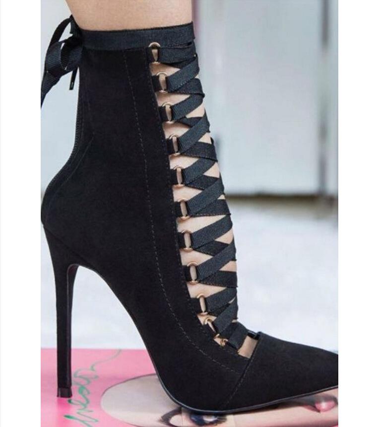 Ripper- the Victorian Damsel Lace Up Ankle Boot Black or Pink