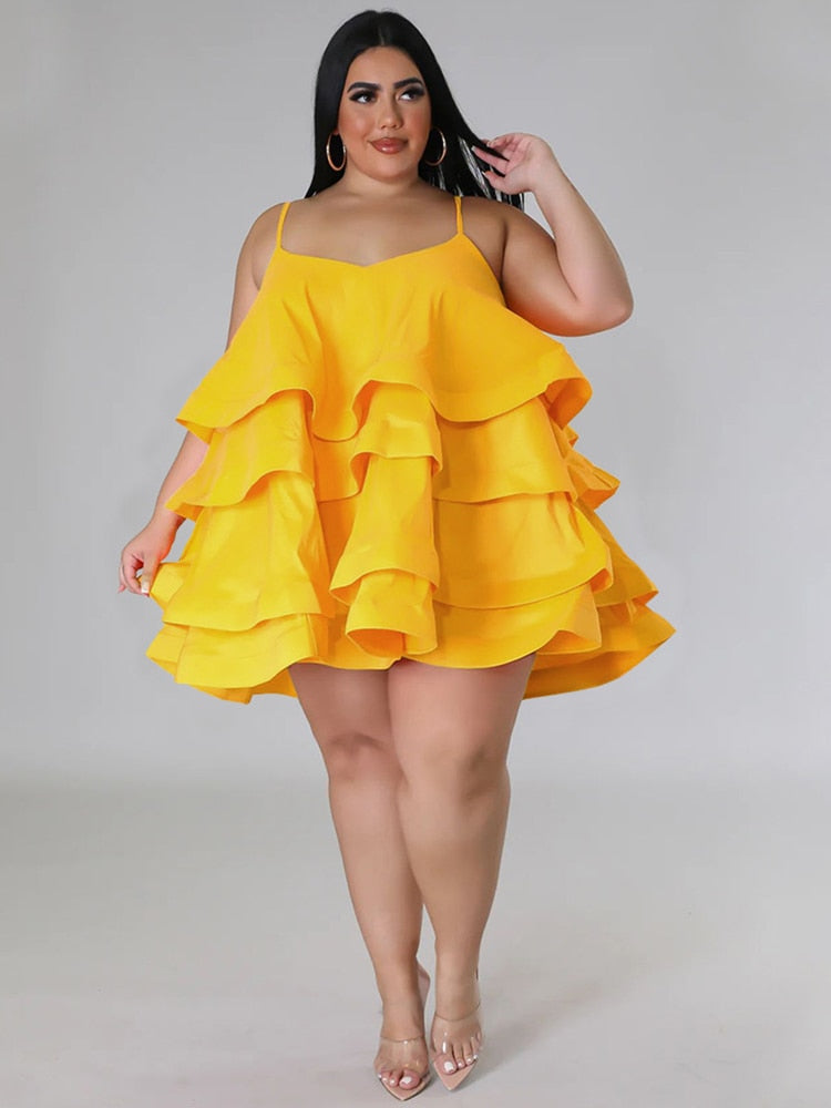 Petal Power- the Flower Petal Tiered Mini Sun Dress Plus Sizes 4 Color –  Dorothea's Closet Vintage