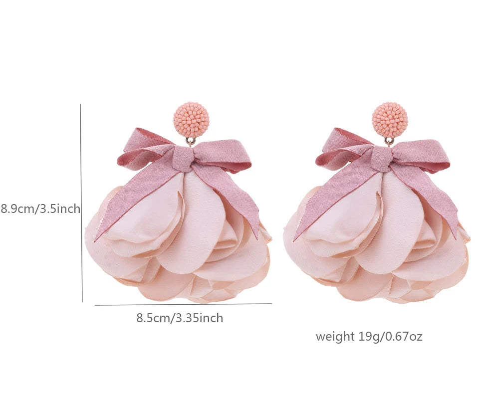 Silken- the Fairy Flower Dangle Flower Earrings 5 Colors