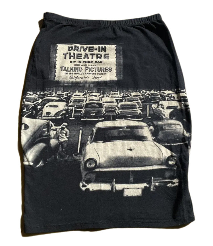 Drive-In- the Retro Photo Print Drive-In Movie Mini Skirt