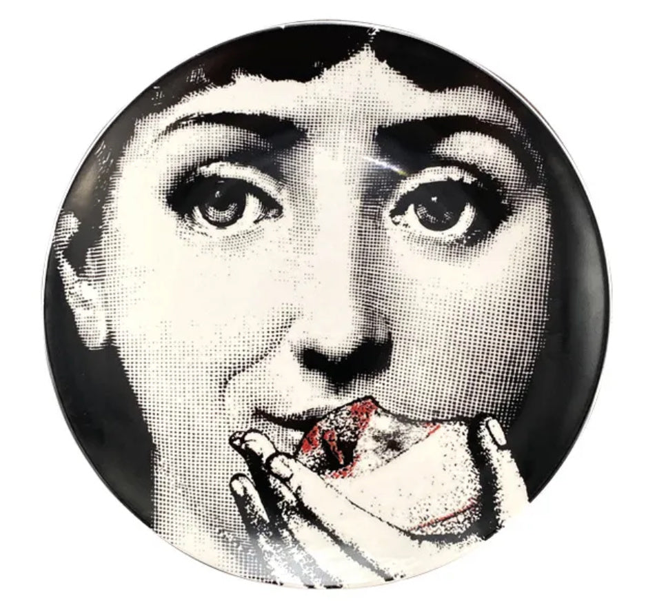 Fornasetti face print plate - Black