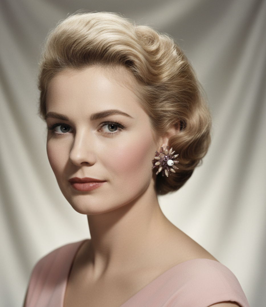 Sputnik Bead and Sequin Clip Earrings circa 1940s