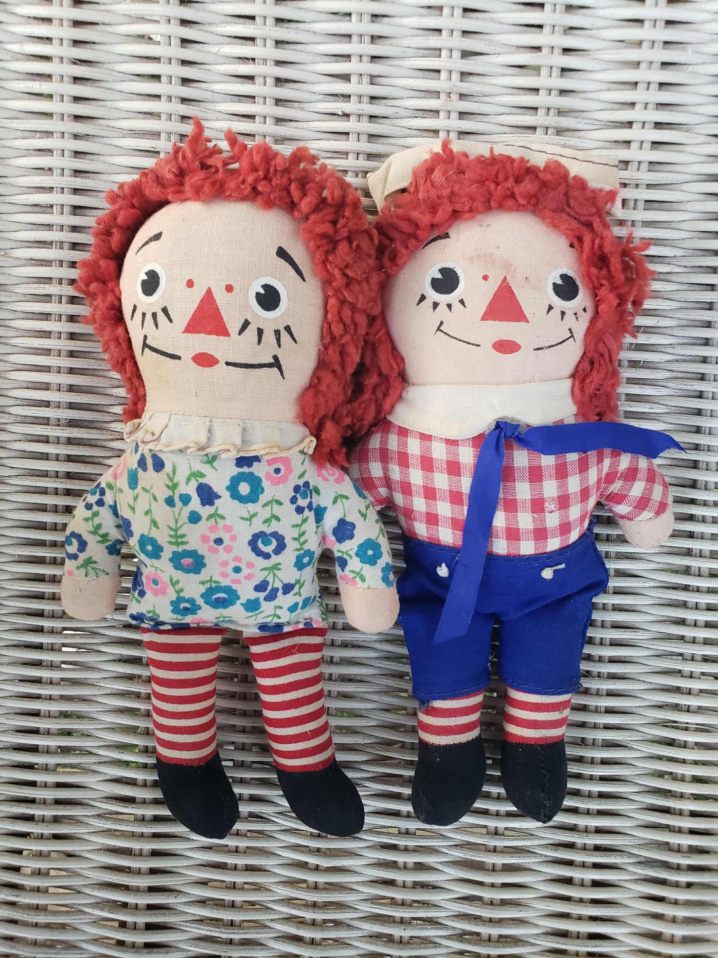 1960s Raggedy Ann and Andy Stuffed Doll Set