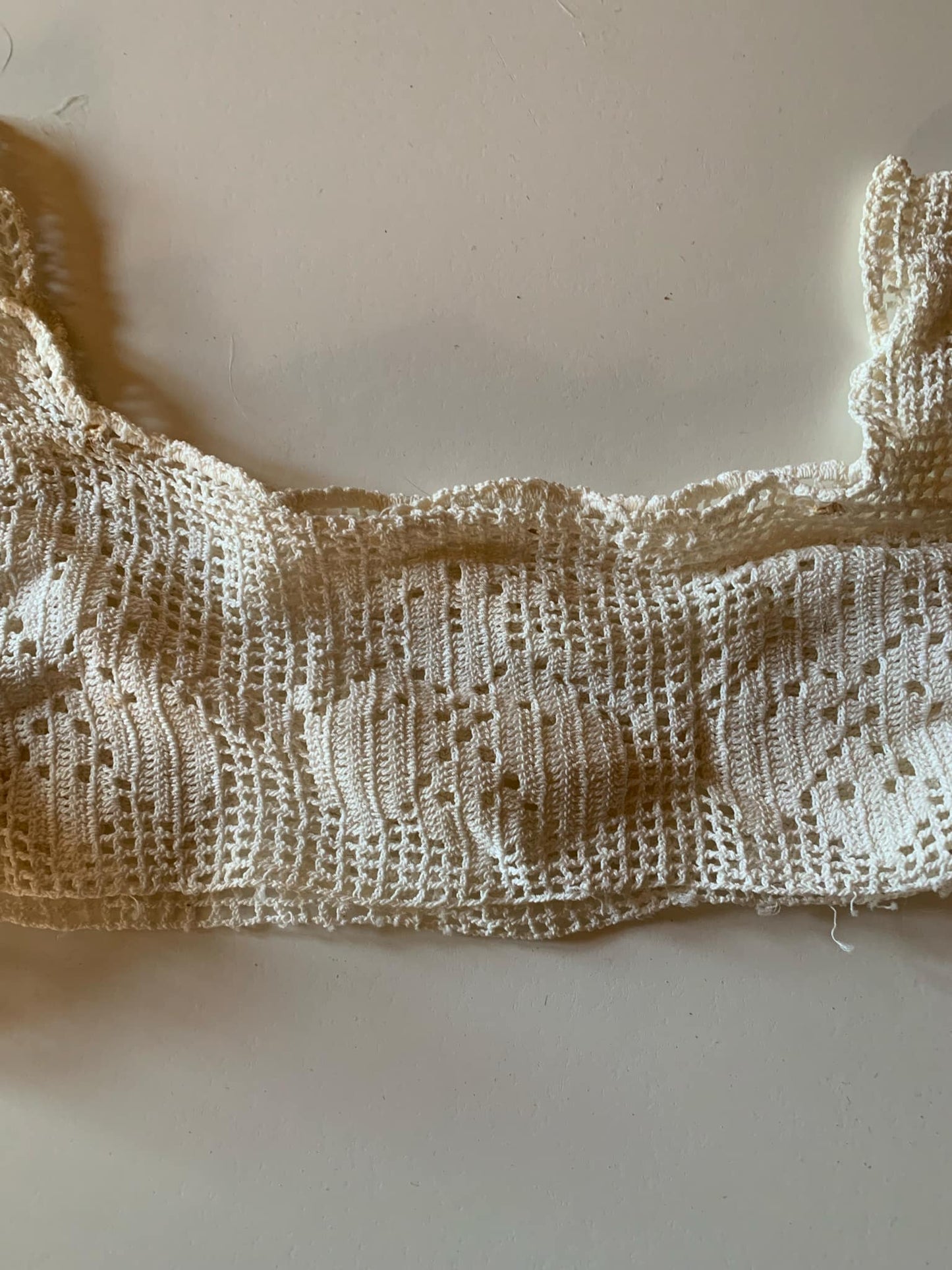 Early 1800s Crocheted Neckline Piece for Nightgown circa 1900s