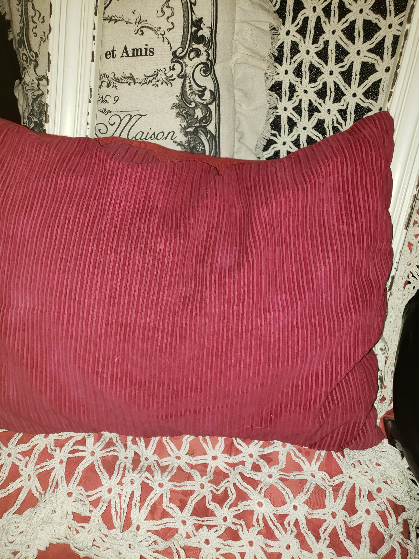 Early 1900s Embroidered Watermelon Pillow