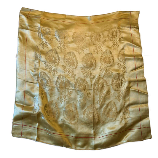 Golden Chinese Square Silk Scarf circa 1960s