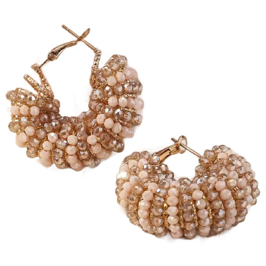 Martina- the Glass Beaded Mini Hoop Earrings 7 Colors