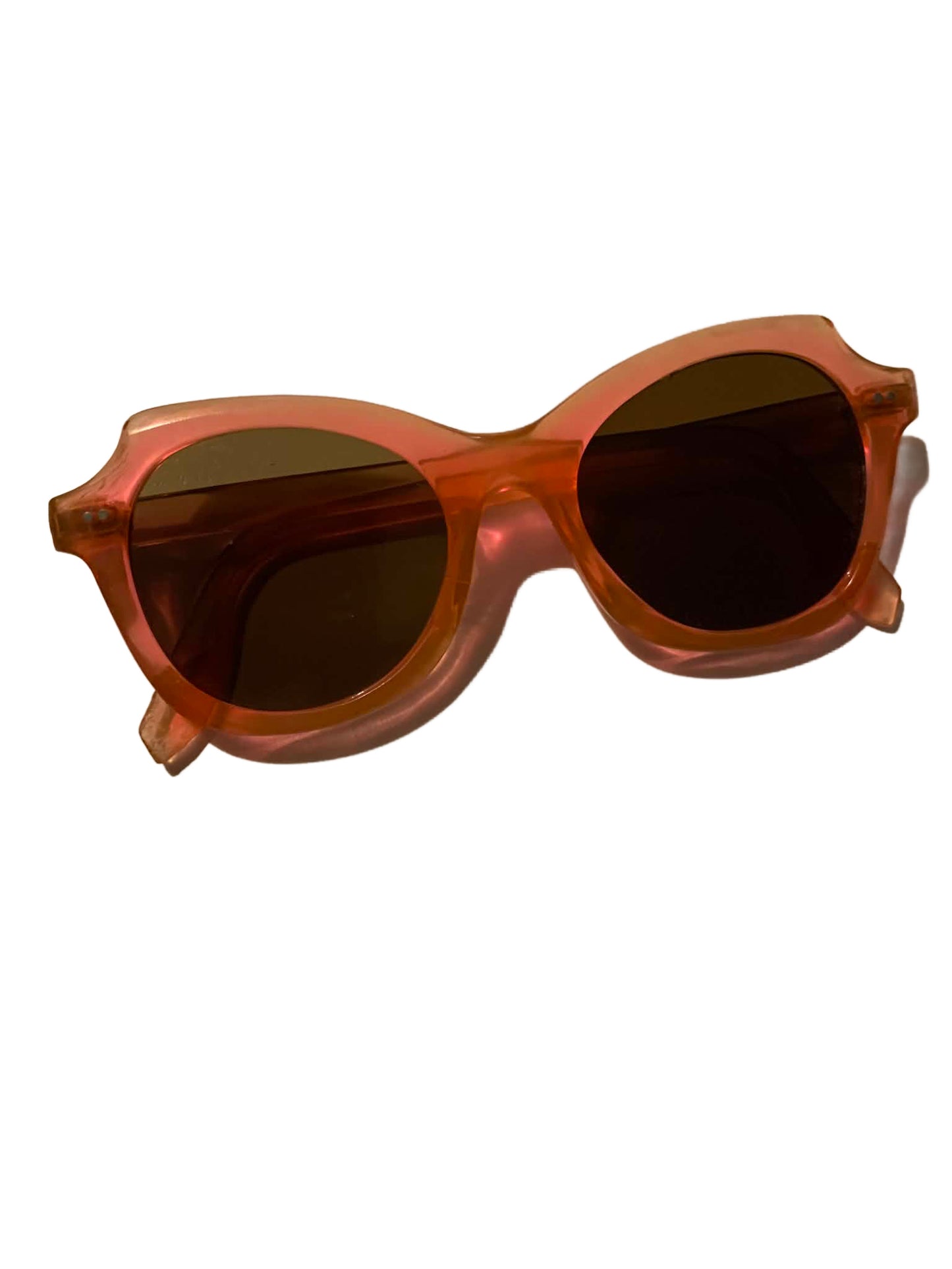 Caramel Plastic Frame Sunglasses Smoky Green Lenses circa 1940s