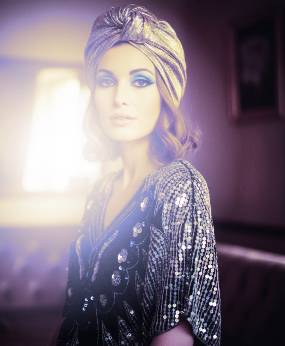 Silver and Blue Disco Butterfly Sequined Silk Top circa 1970s