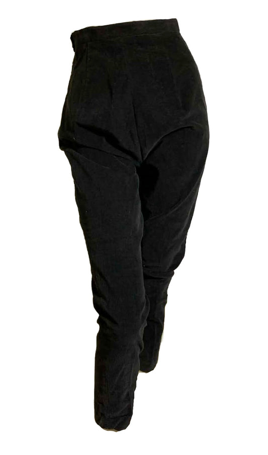 Lean Chic Black Corduroy Capri Pants circa 1960s