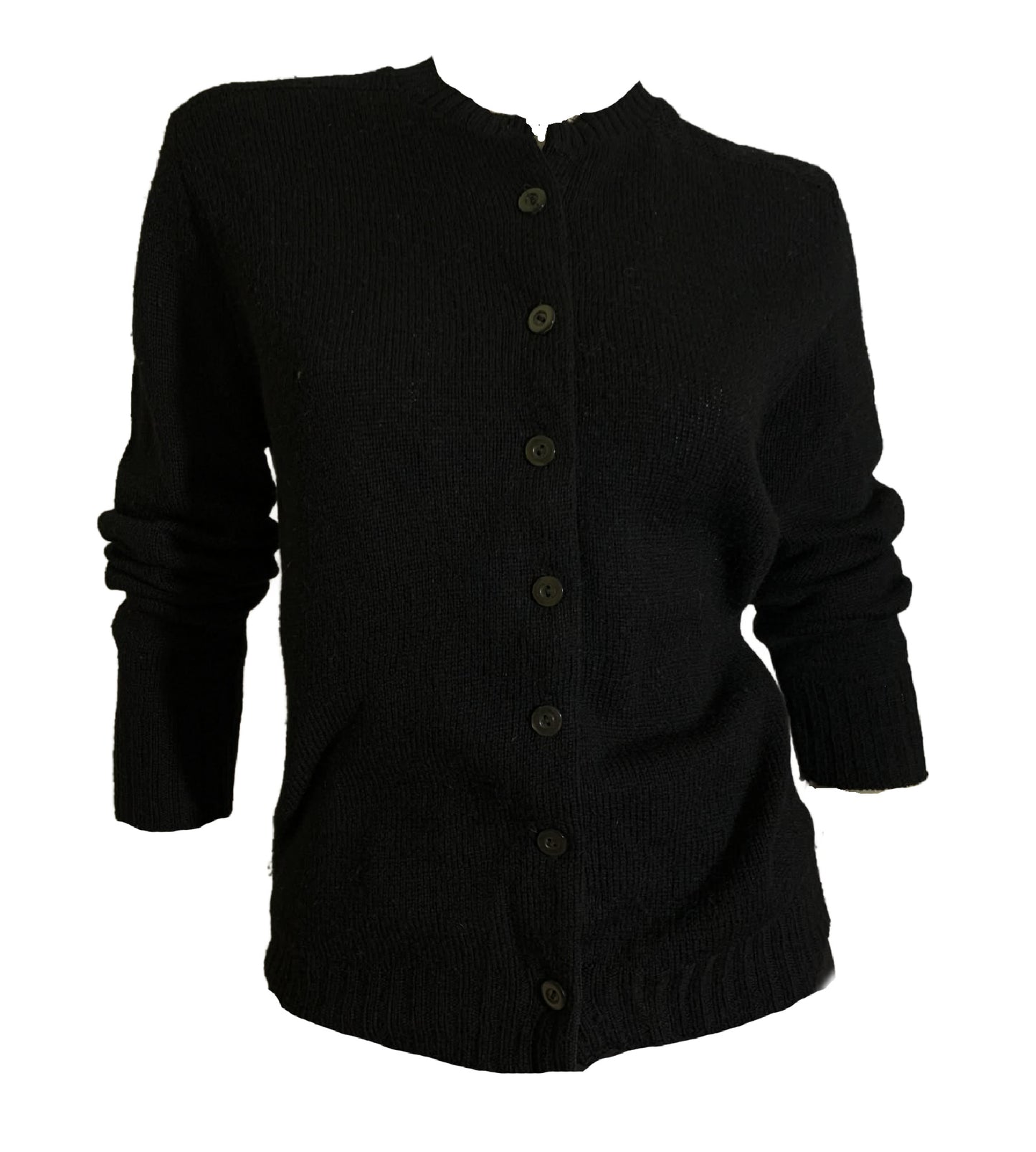 Classic Black Button Front Cardigan circa 1960s