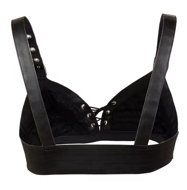 Francine- the Black Lace-Up Front Vintage Style Bra