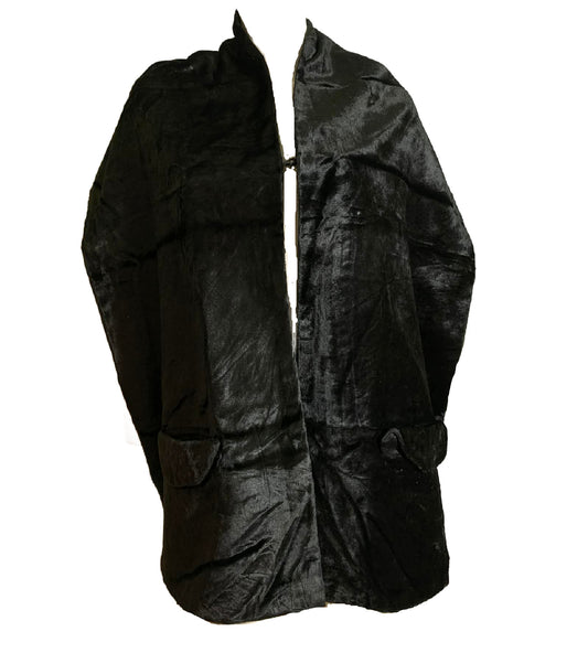 Black Velvet Shawl Scarf or Wrap circa 1890s