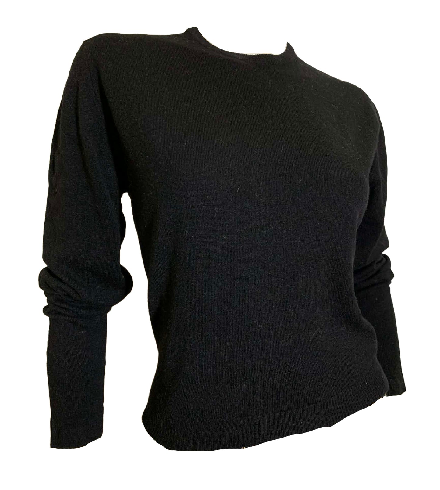 Onyx Black Laura Petrie Style Orlon Sweater circa 1960s