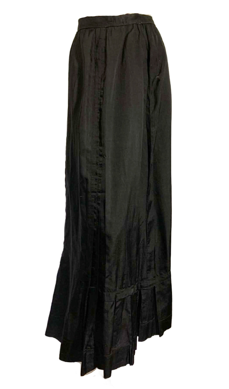 Ebony Silk Pleat Accents Skirt circa 1890s