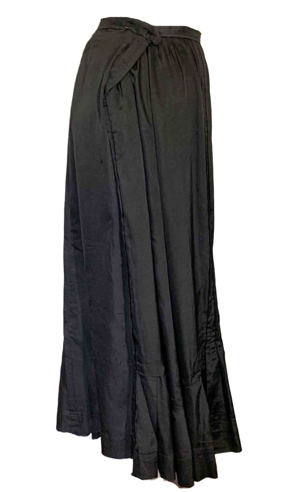 Ebony Silk Pleat Accents Skirt circa 1890s