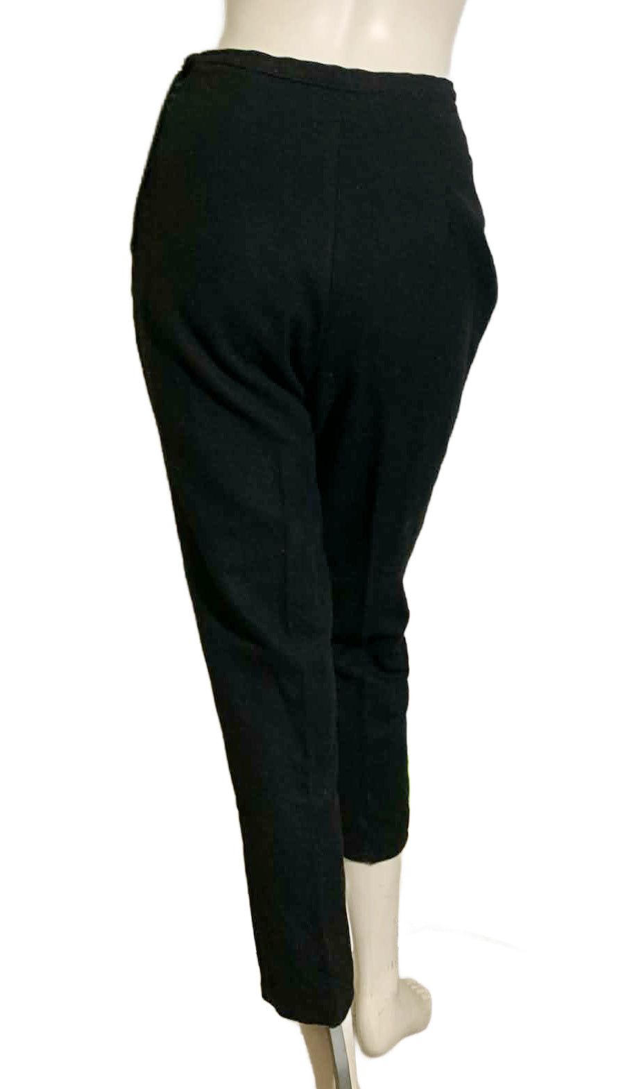 Chic Black Wool Capri Pants circa 1960s
