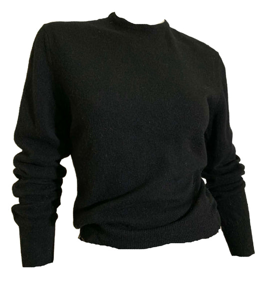 Classic Black Laura Petrie Style Orlon Sweater circa 1960s