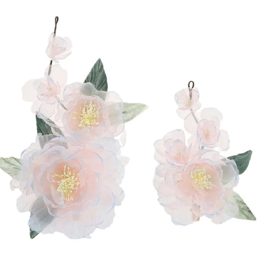 Blossom- the Sheer Silk Flower Hair Pins 24 Colors