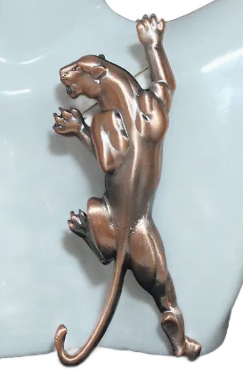 Climbing Panther Big Cat Brooch Inspired by the 1940s 3 Colors