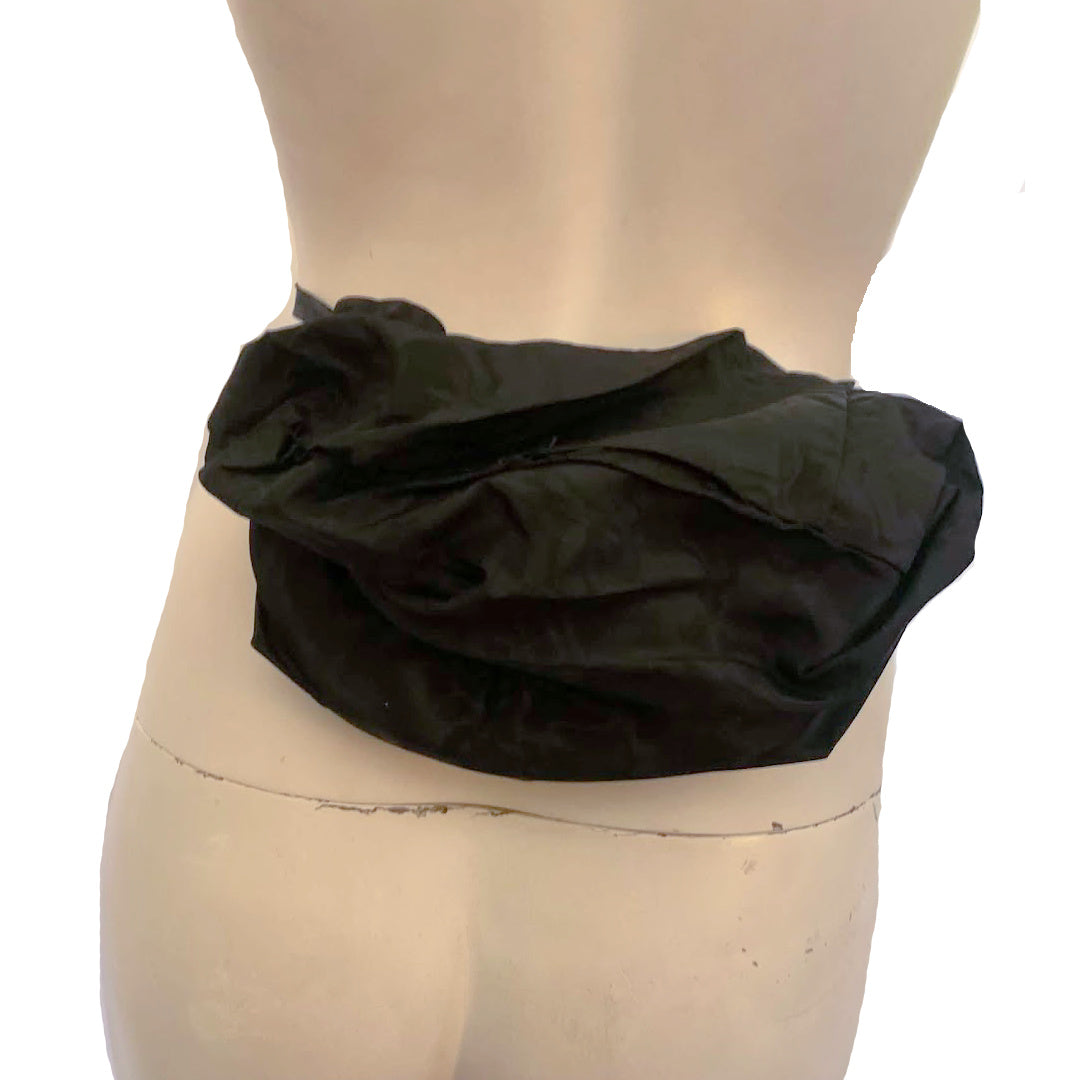 Black Silk Moire Taffeta Bustle Pad Bump circa 1890s