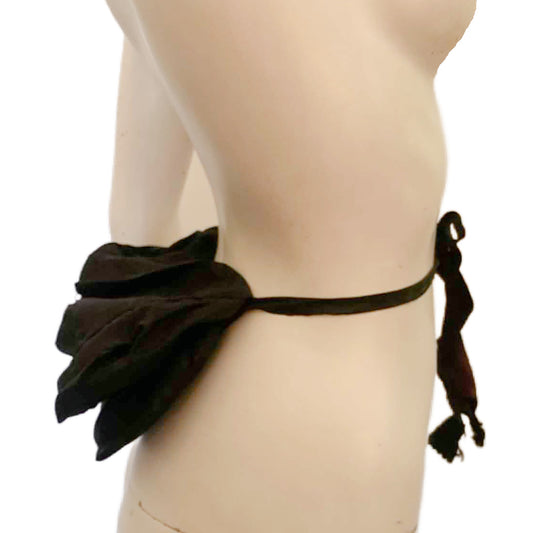 Black Silk Moire Taffeta Bustle Pad Bump circa 1890s