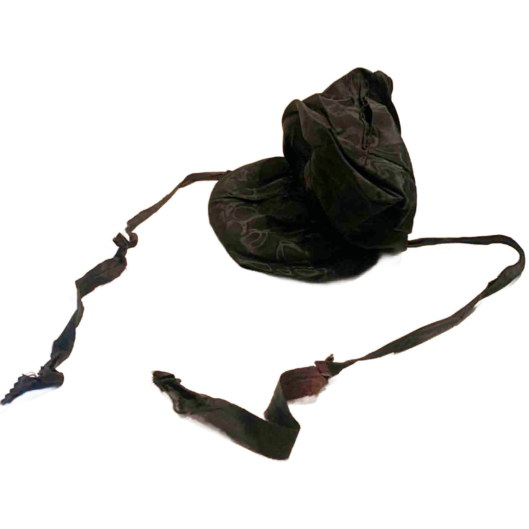 Black Silk Moire Taffeta Bustle Pad Bump circa 1890s