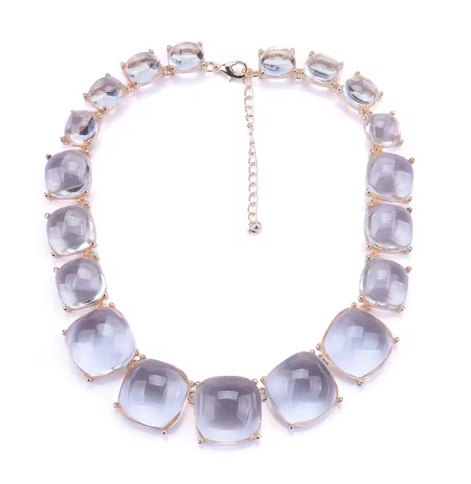 Connie- the Colored Cabachon Bib Necklace 5 Colors