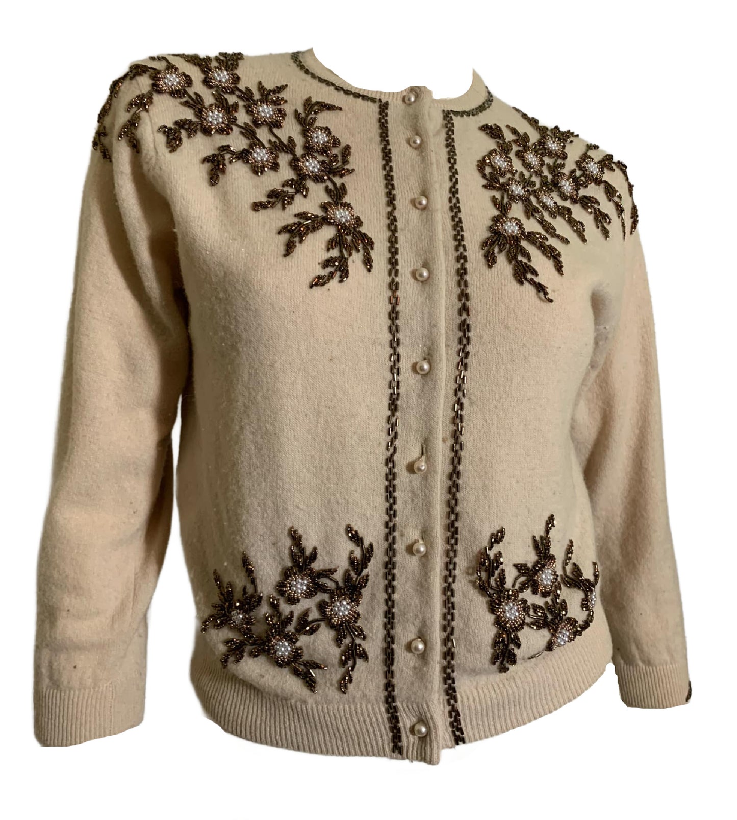 Candlelight Sweater with Copper Beading circa 1960s