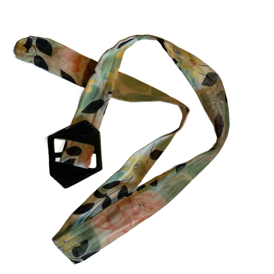 Deco Foliage 1930s Fabric Belt Refurbished