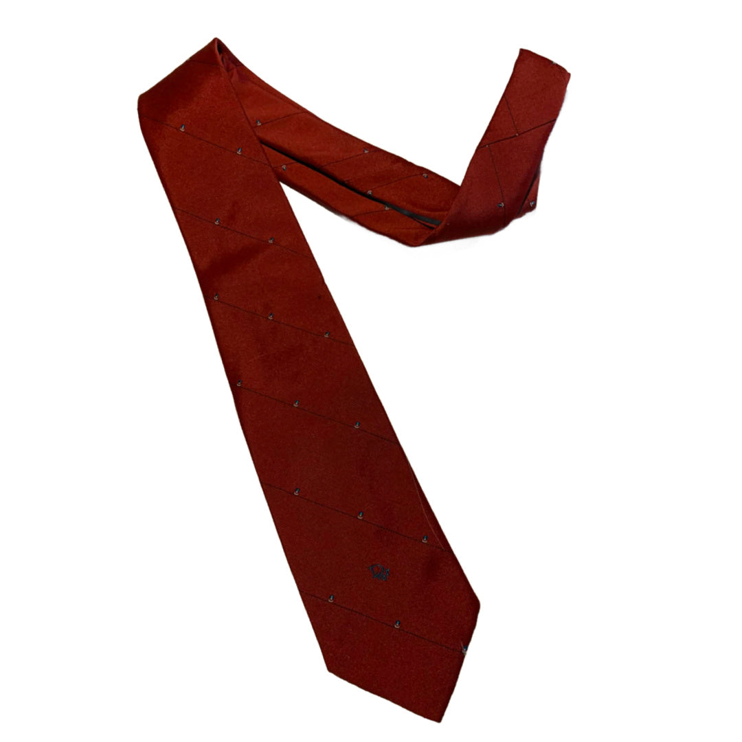 Brick Red and Blue Dior Signature Tie circa 1990s