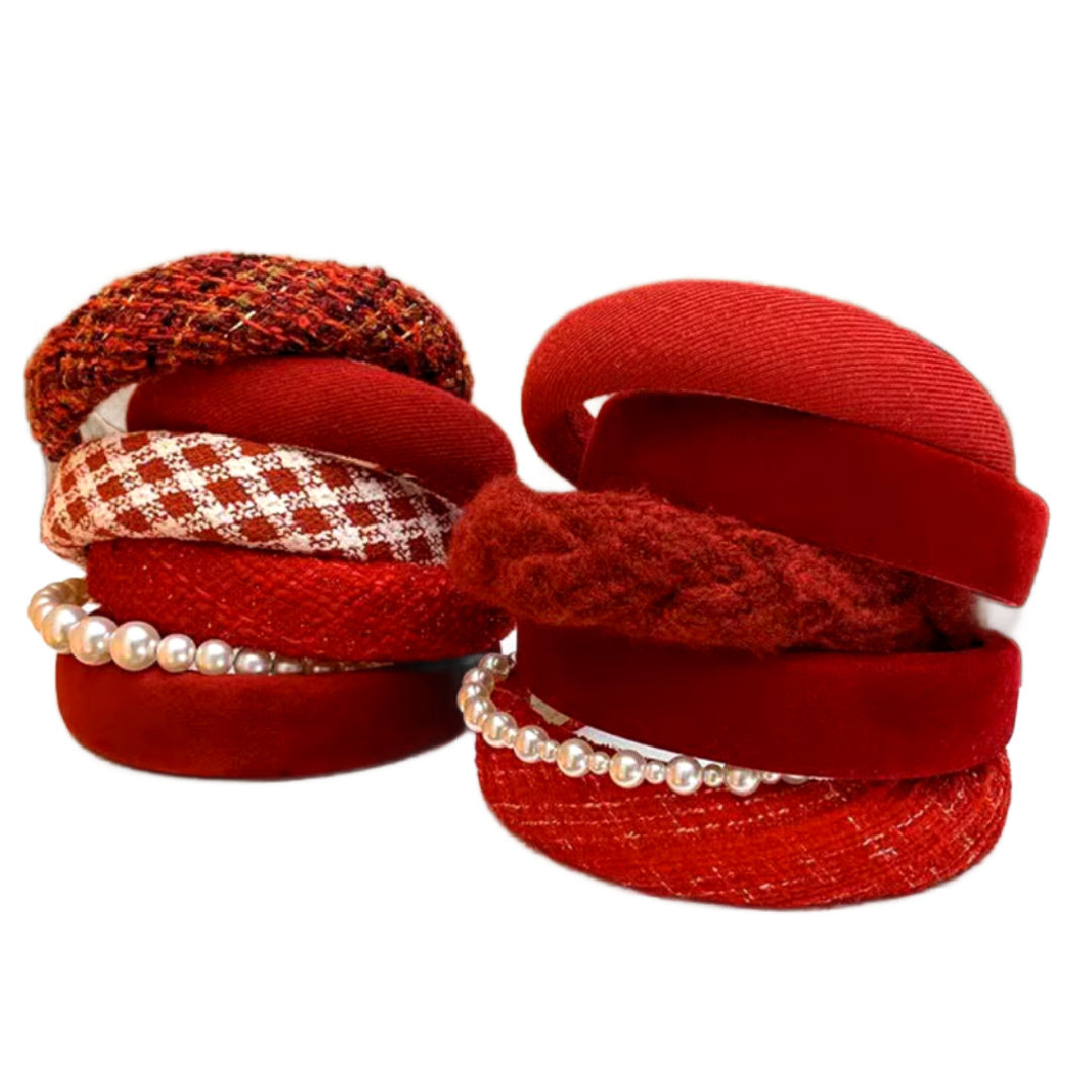 Big Band- the Holiday Red Fabric Headband Collection