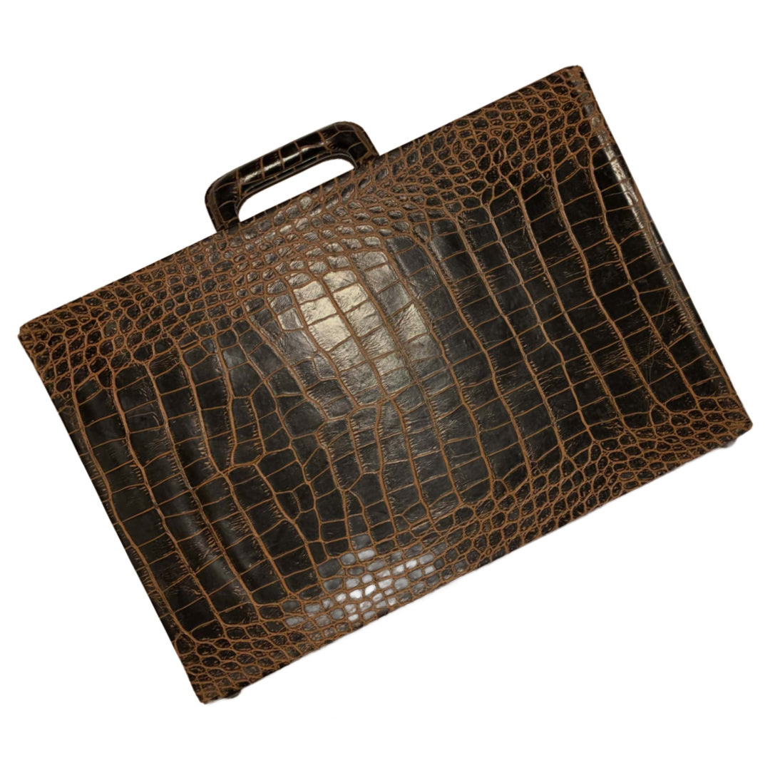 Smart Genuine Alligator Briefcase Red Interior circa 1950s