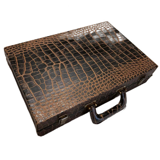 Smart Genuine Alligator Briefcase Red Interior circa 1950s