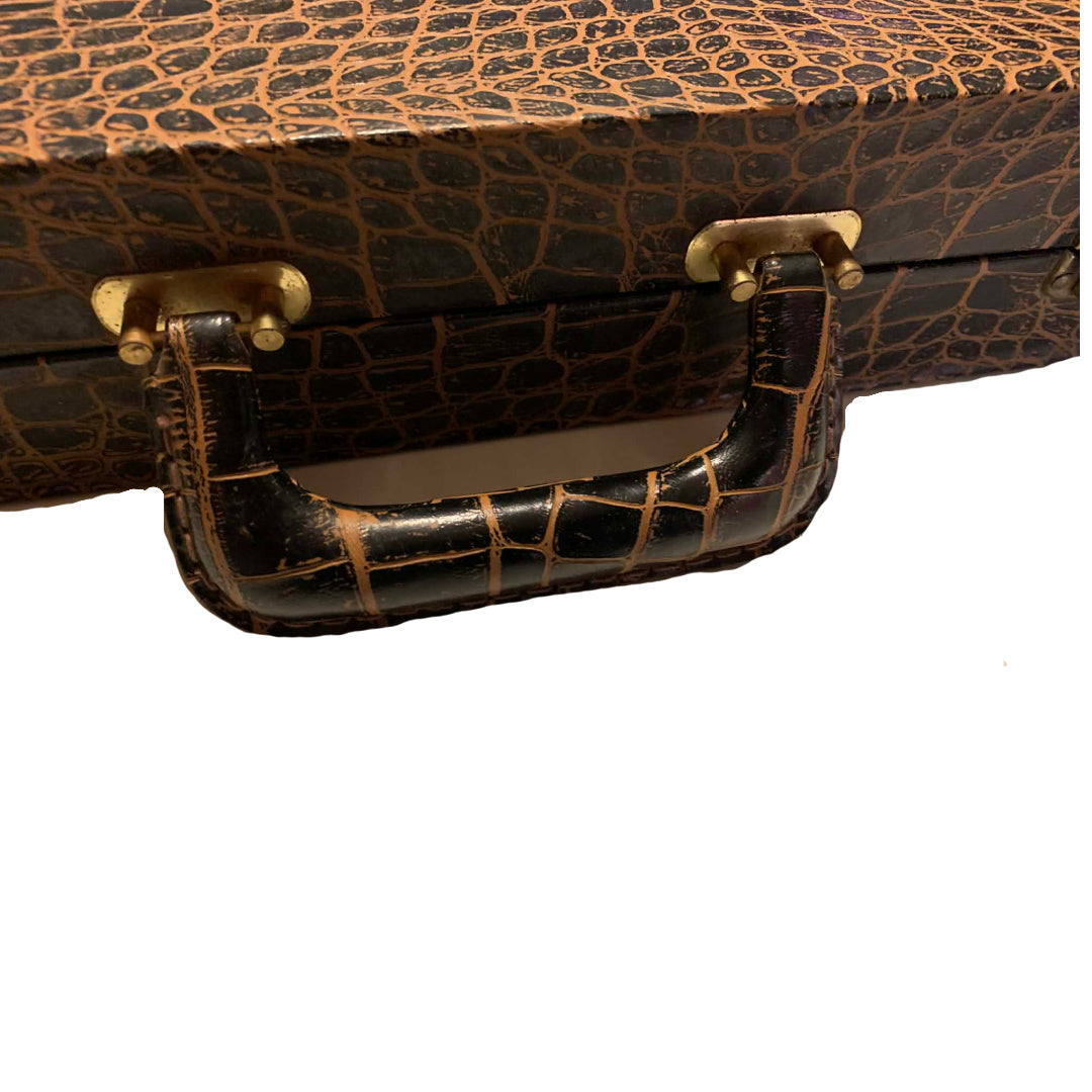 Smart Genuine Alligator Briefcase Red Interior circa 1950s